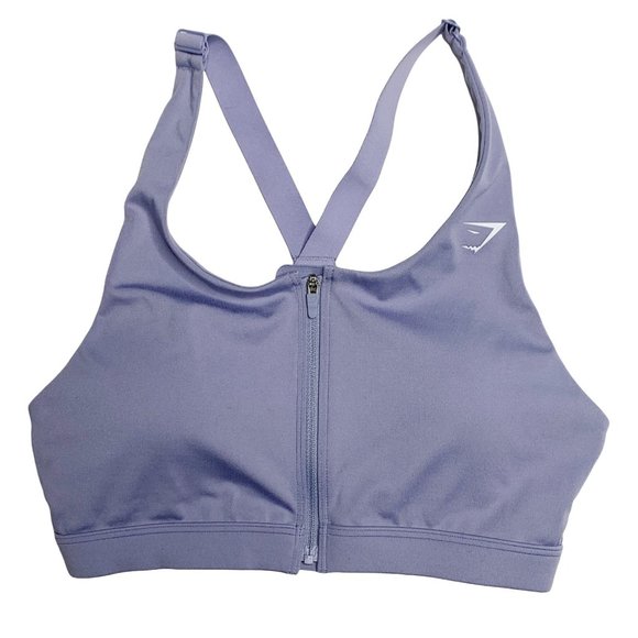 Gymshark Other - Gymshark Light Purple Full Zip Padded Sports Bra Adjustable Mesh Back Keyhole S